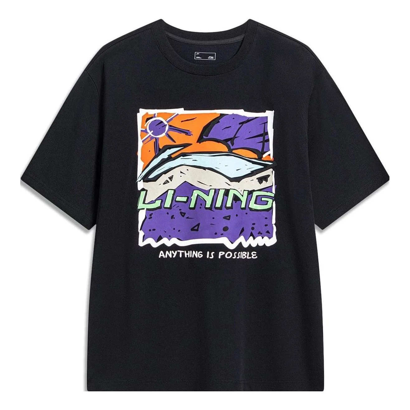 Li-Ning Anything Is Possible Cartoon Graphic T-shirt 'Black' AHST543-2 - 1