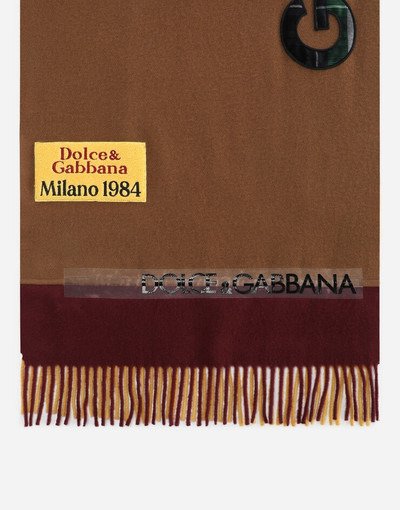 Dolce & Gabbana Wool patchwork scarf with jacquard logo outlook