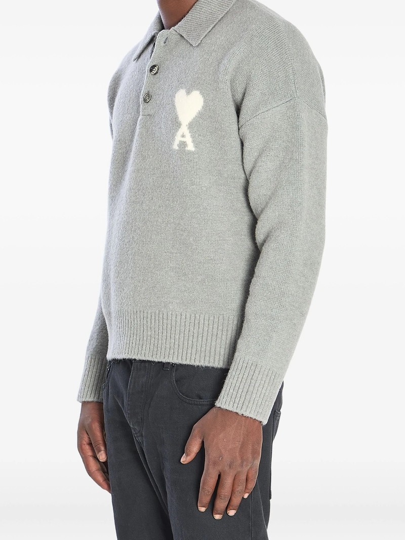 Ami Paris Ami De Coeur Intarsia Polo-shirt 4