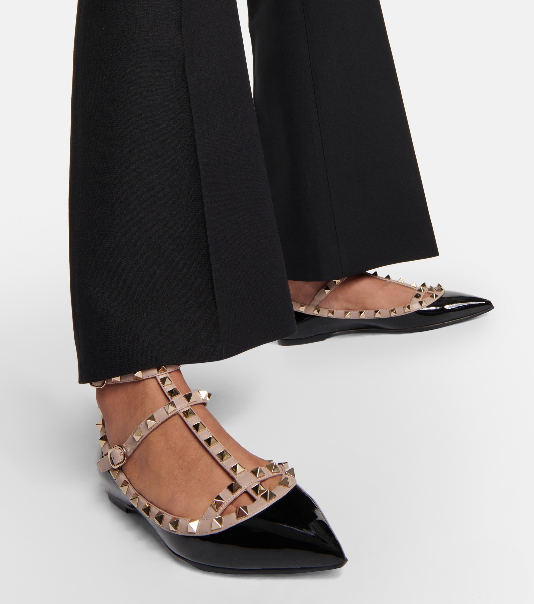 Rockstud leather ballet flats - 4