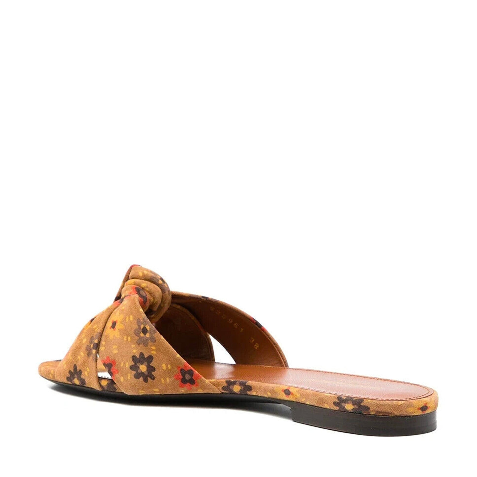 Saint Laurent Bianca Knotted Suede Slides Women - 3