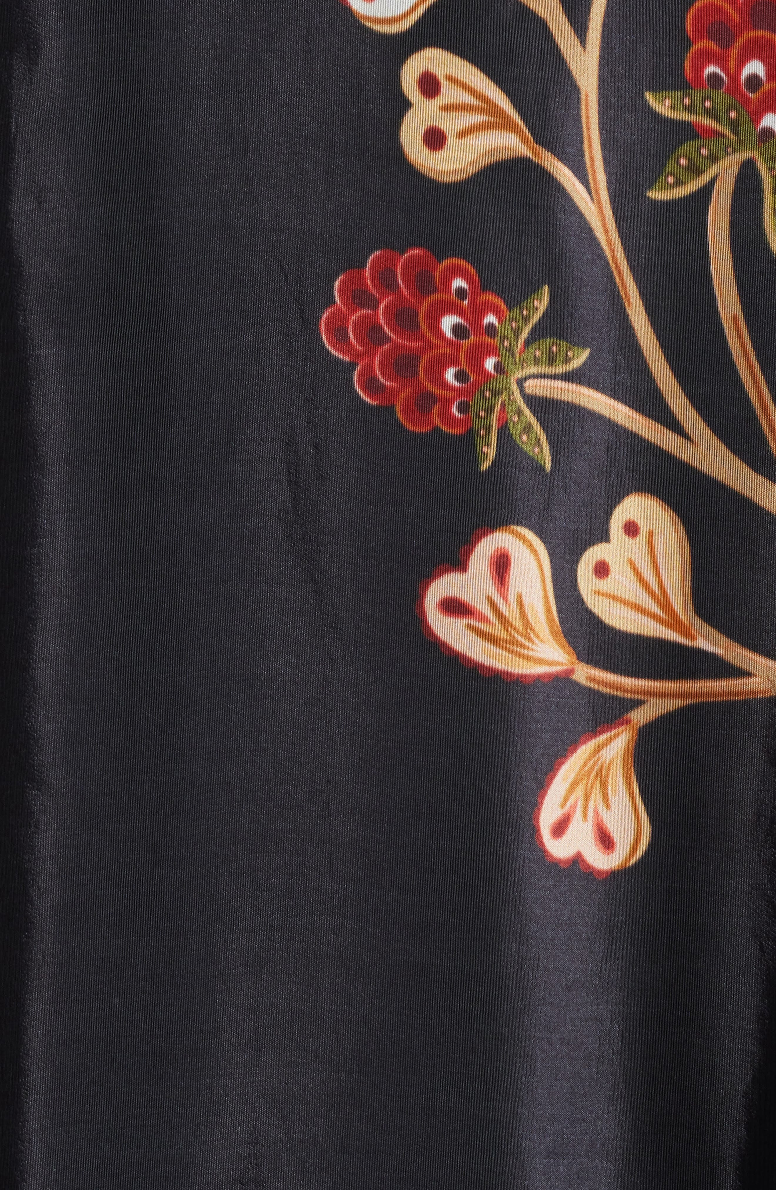 FARM Rio Berry Garden Embroidered Satin Minidress in Black at Nordstrom - 6