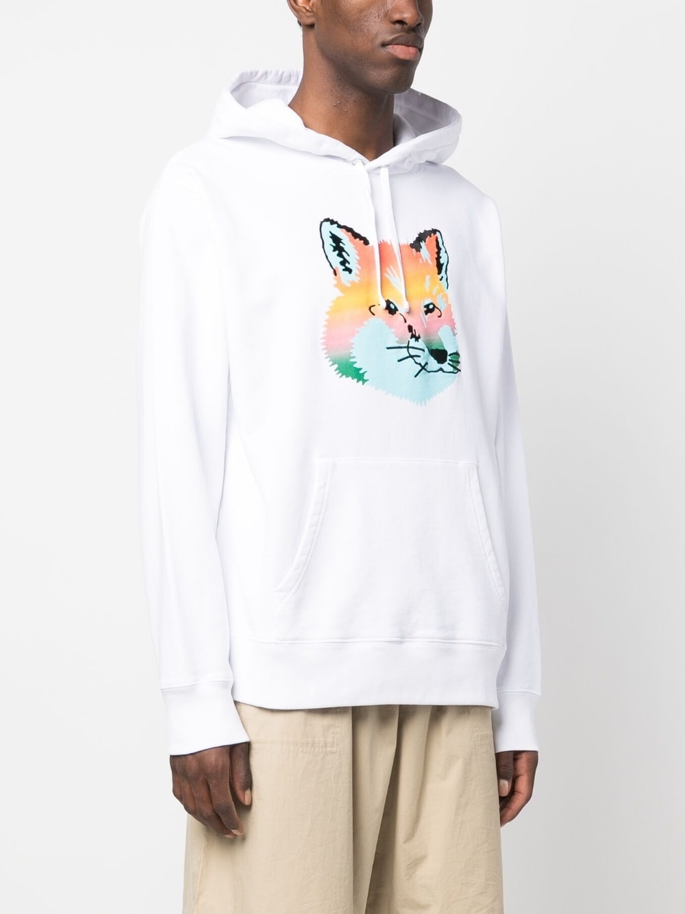 fox-print cotton hoodie - 3