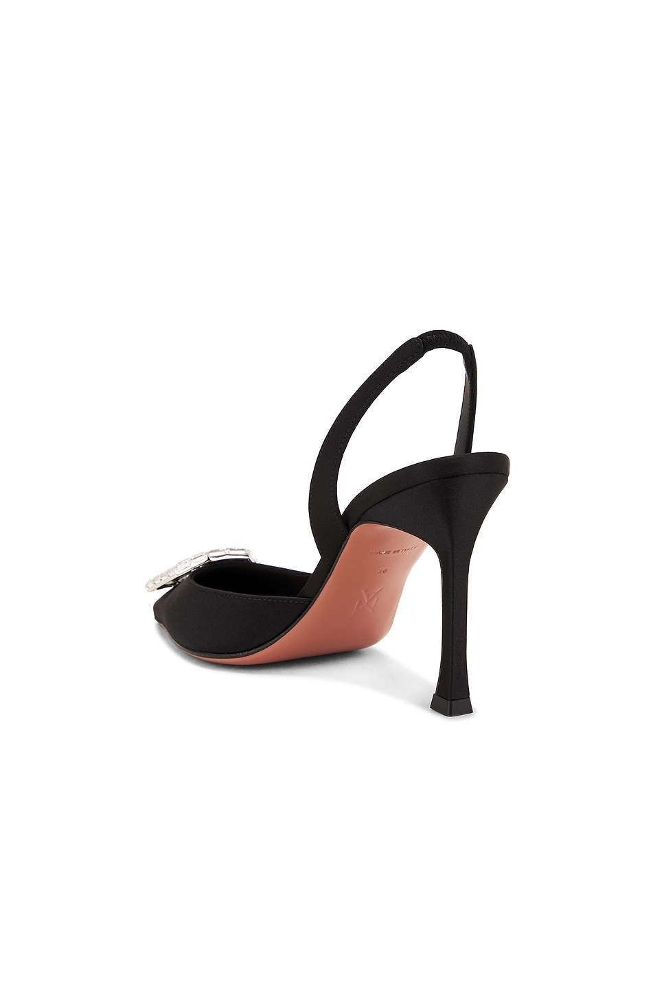 Camelia Satin 90 Sling Heel In Black - 3