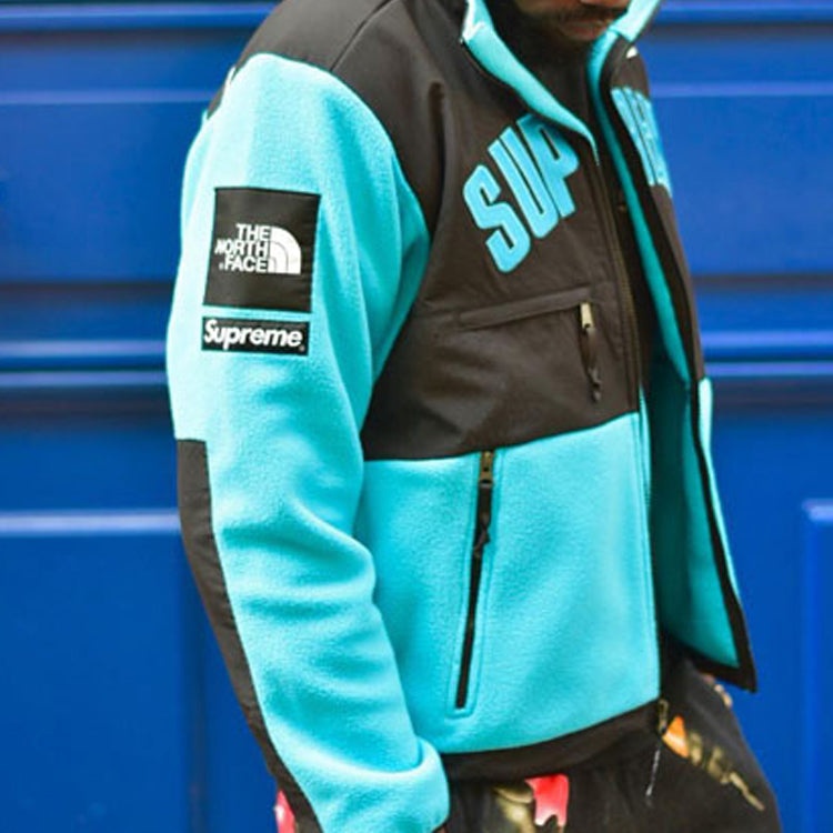SUP×NORT FLEECE L BLACK×BLUE Supreme Supreme x The North Face Arc Logo Denali Fleece
