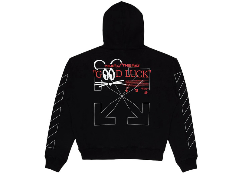 Off-White OFF-WHITE x Lunar New Year Mouse Hoodie Black/White outlook