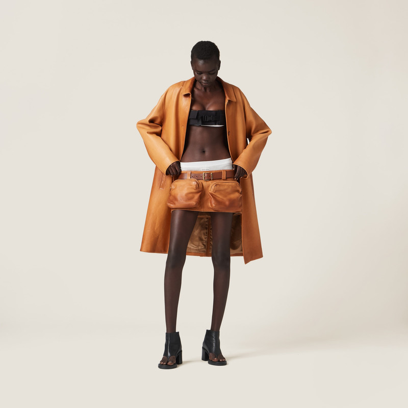 Miu Miu Nappa leather miniskirt outlook