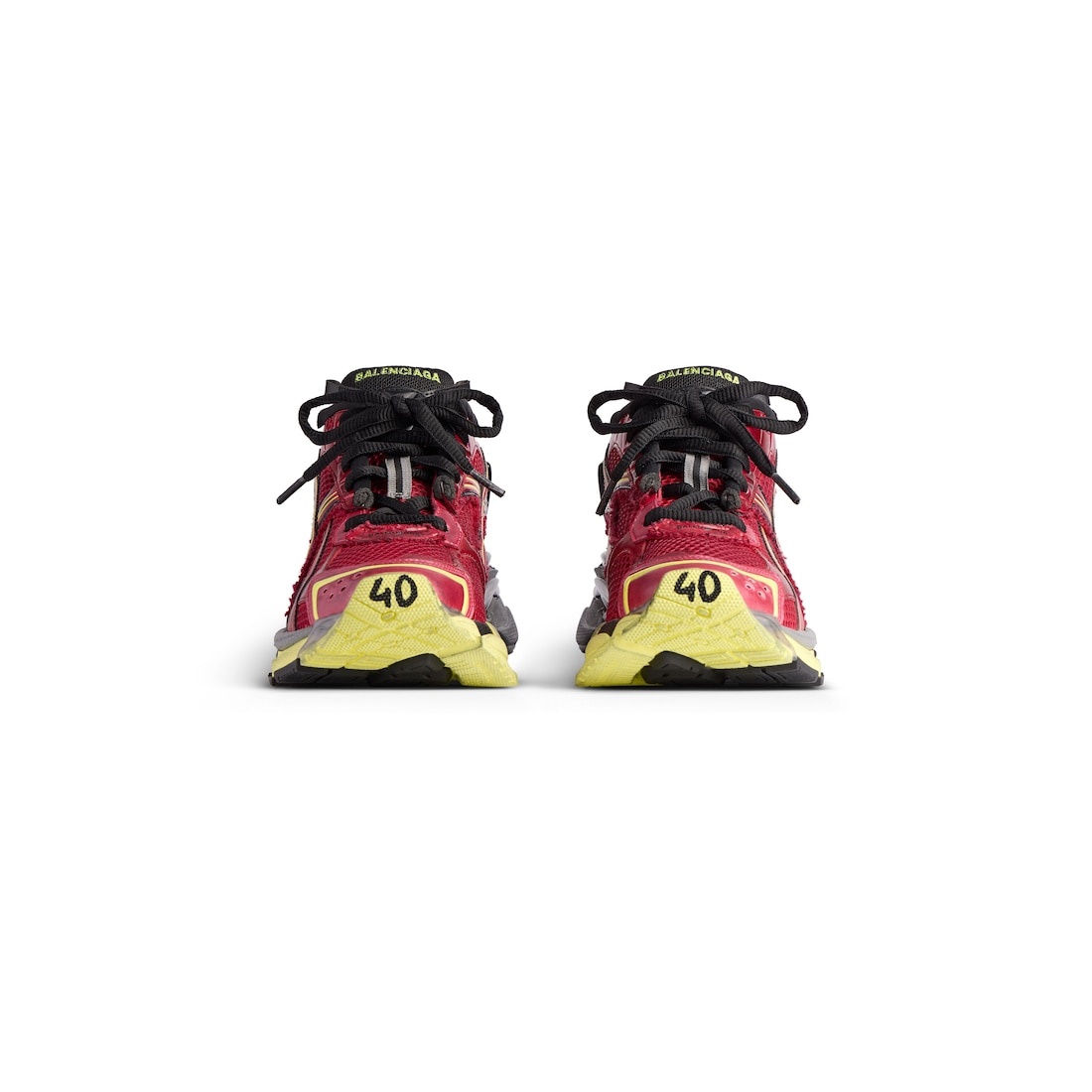 Men's Runner Sneaker in Red/neon Yellow/black - 3