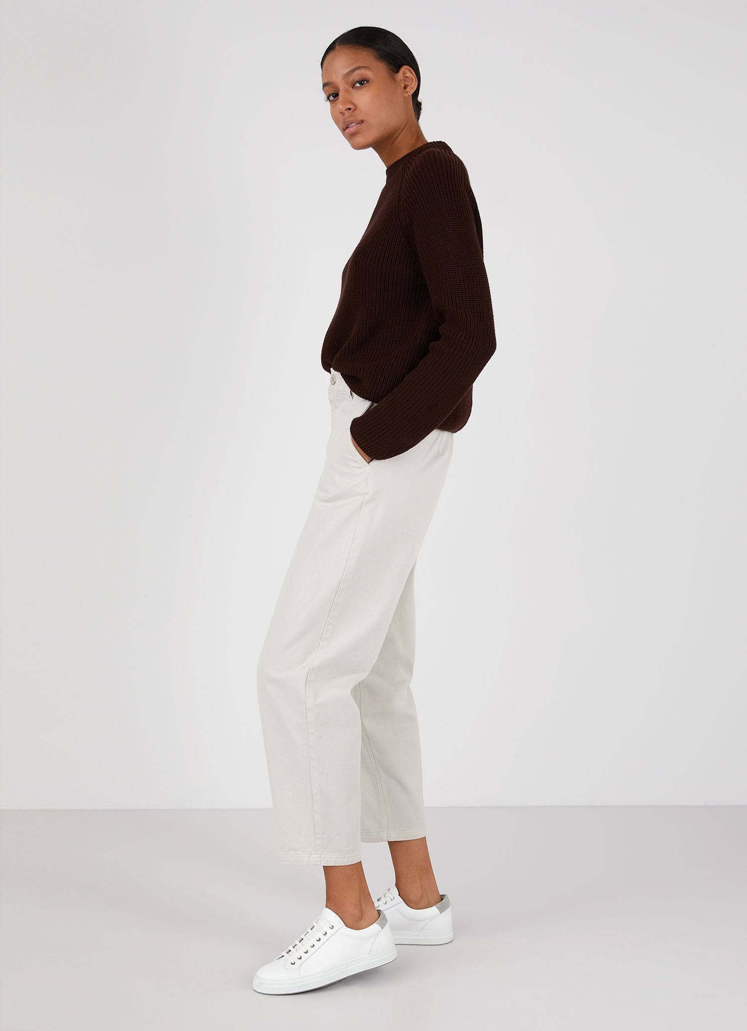Cotton Boxy Crew Neck Jumper - 2