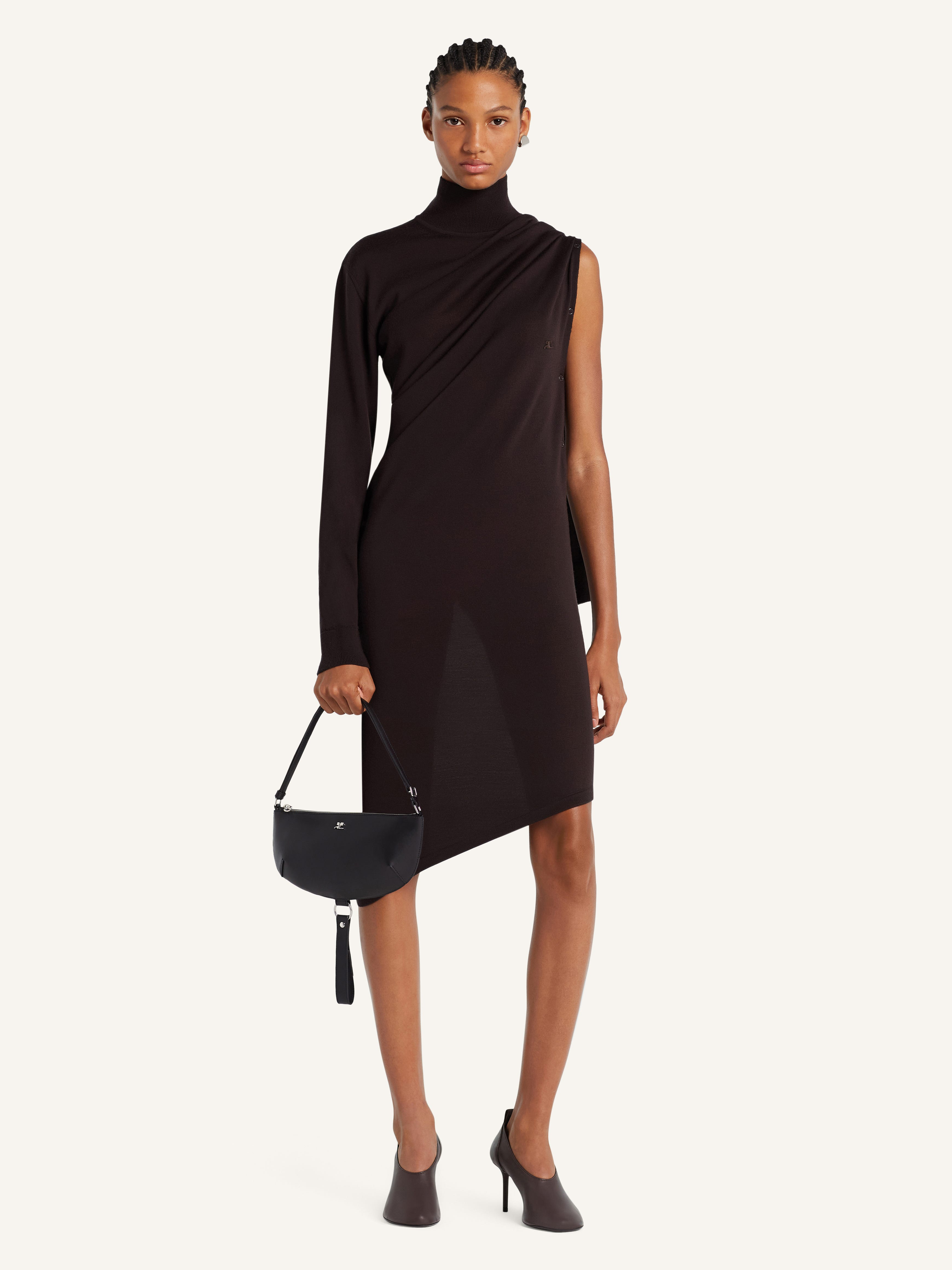 OFF-SHOULDER WOOL DRESS - 2