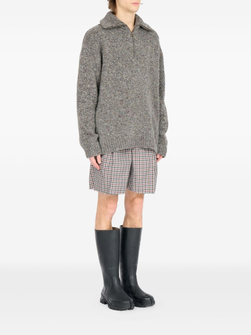 speckled half-zip sweater - 3