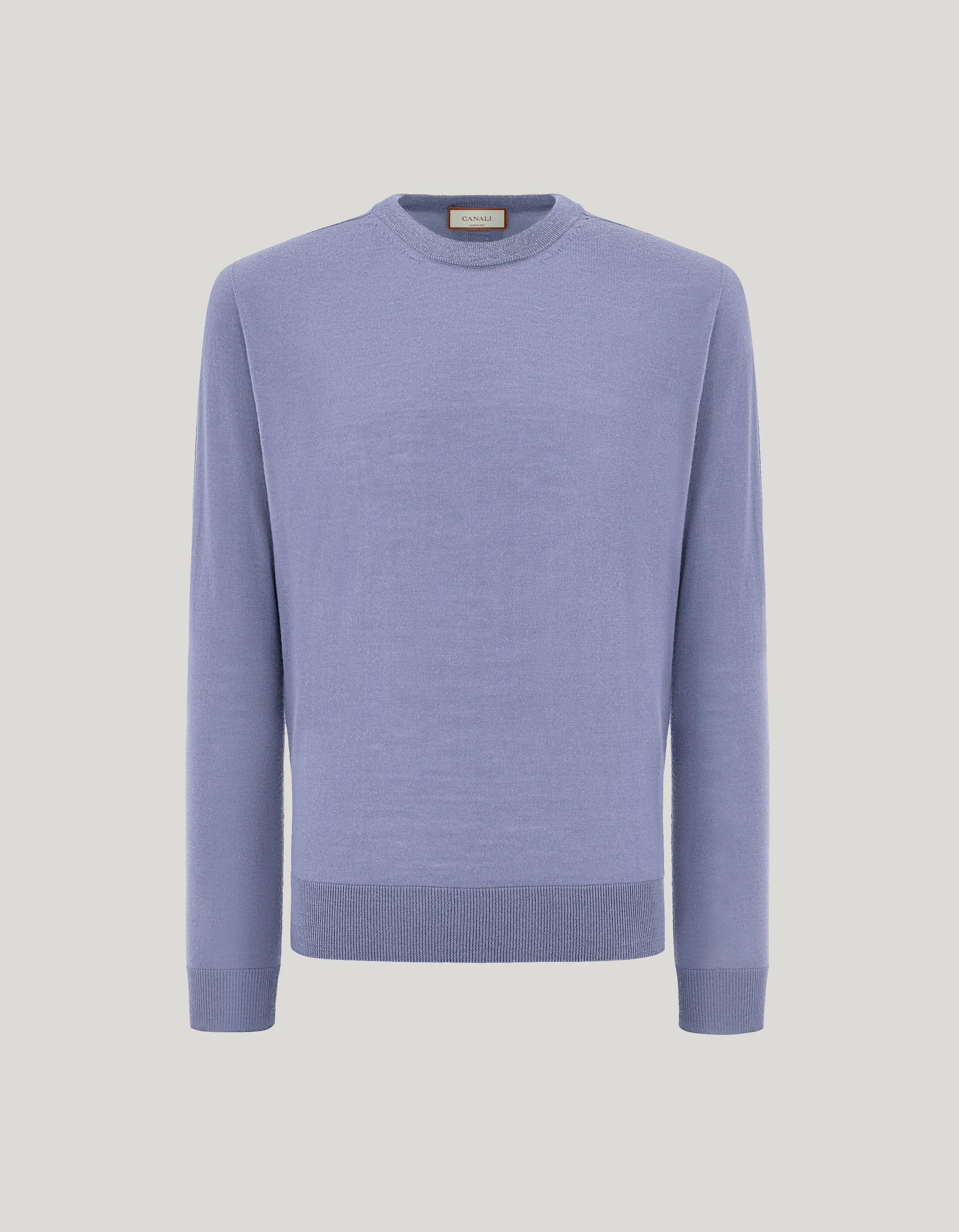 CANALI NUVOLA LIGHT BLUE CREW NECK SWEATER IN EXTRA-FINE MERINO WOOL - 1