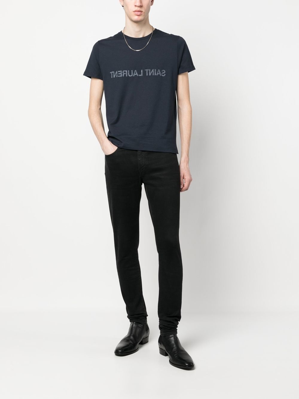 Reverse logo-print cotton T-shirt - 2