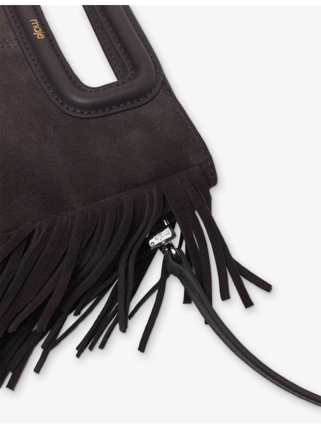 M fringed-trim suede shoulder bag - 5