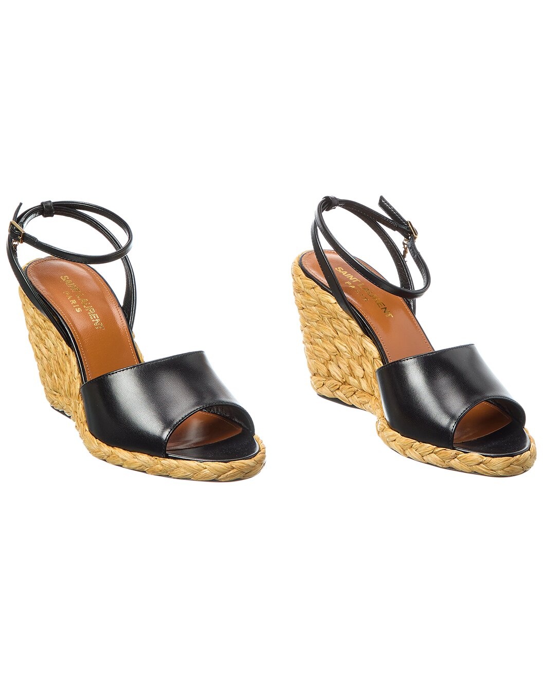 Saint Laurent Sexy 95 Leather Wedge Sandal (Authentic Pre-Loved) - 1