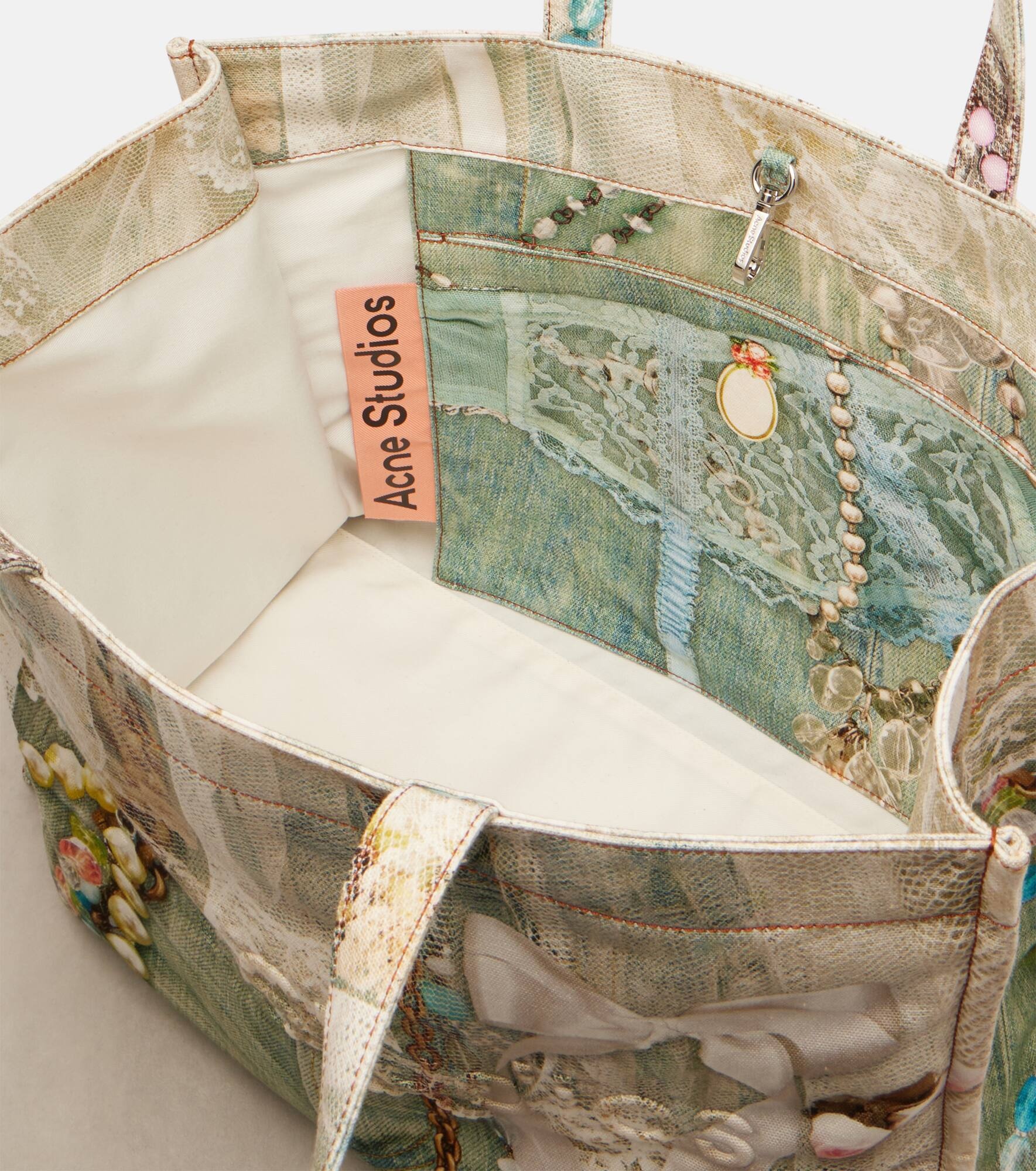 Logo trompe l'oeil canvas tote bag - 3
