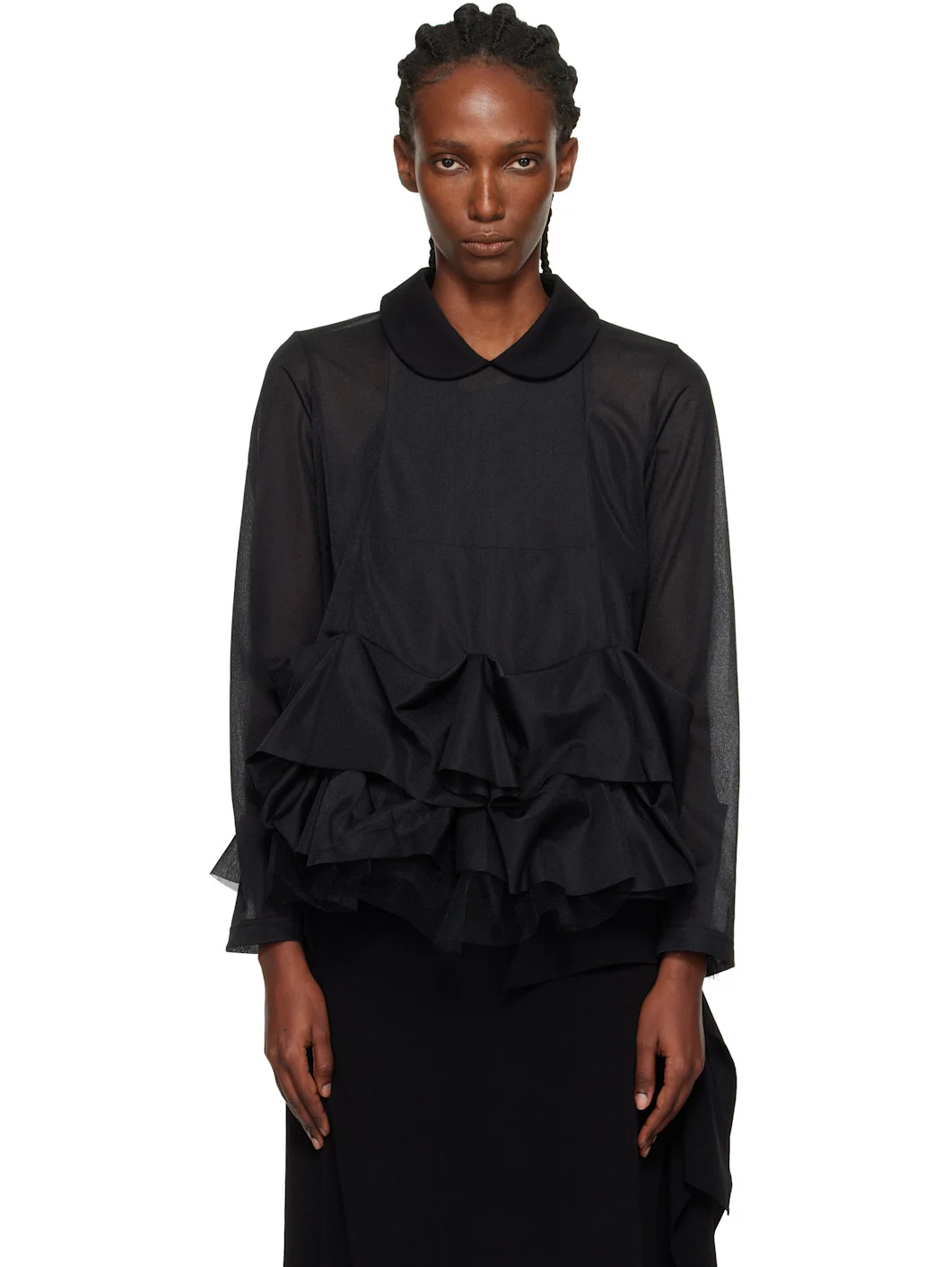 Black Tiered Blouse - 1