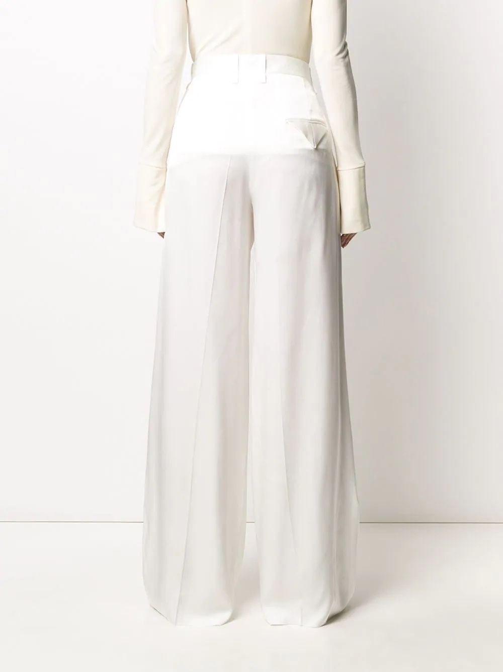 wide-leg silk trousers - 4