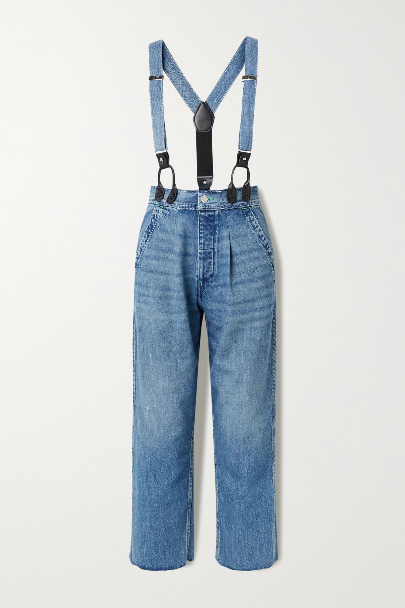 + Hikari Mori high-rise wide-leg jeans with braces - 1