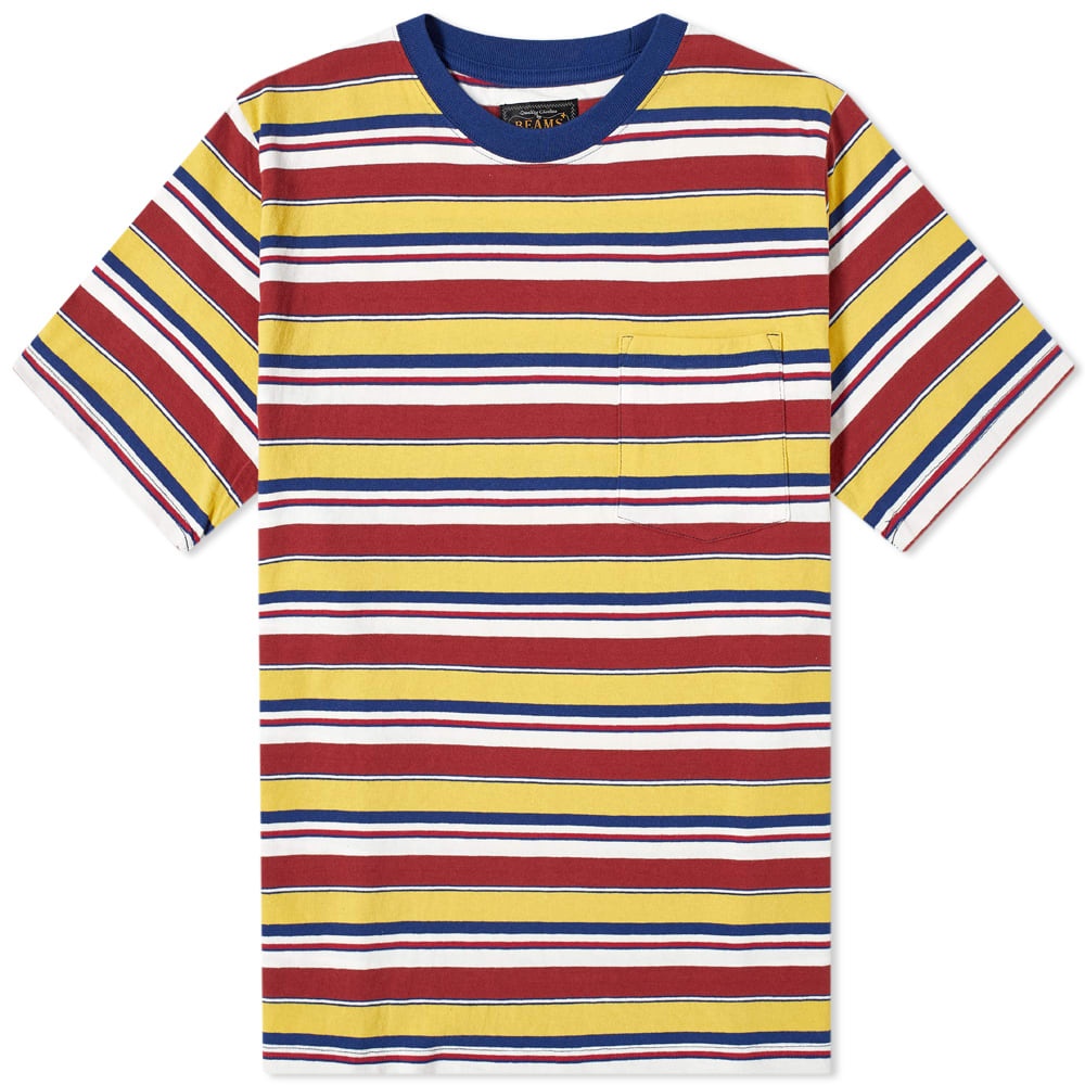 Beams Plus Multi Stripe Pocket Tee - 1