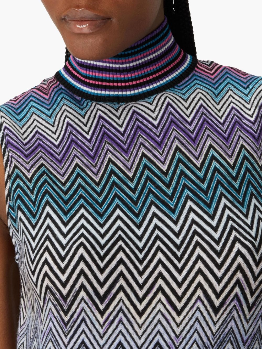 zigzag-woven knitted tank top - 5