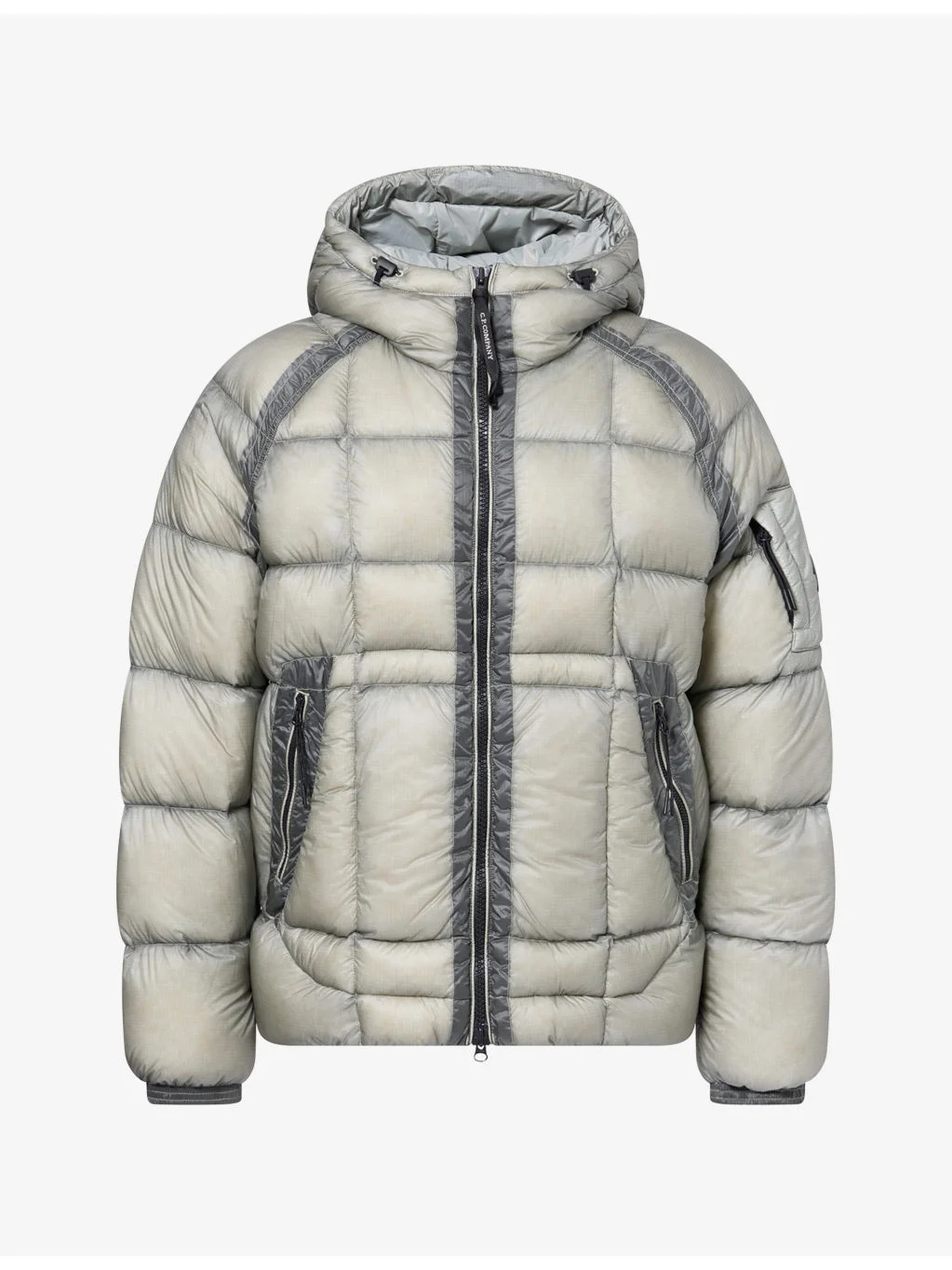 Grid-Pattern Shell Puffer Jacket - 1