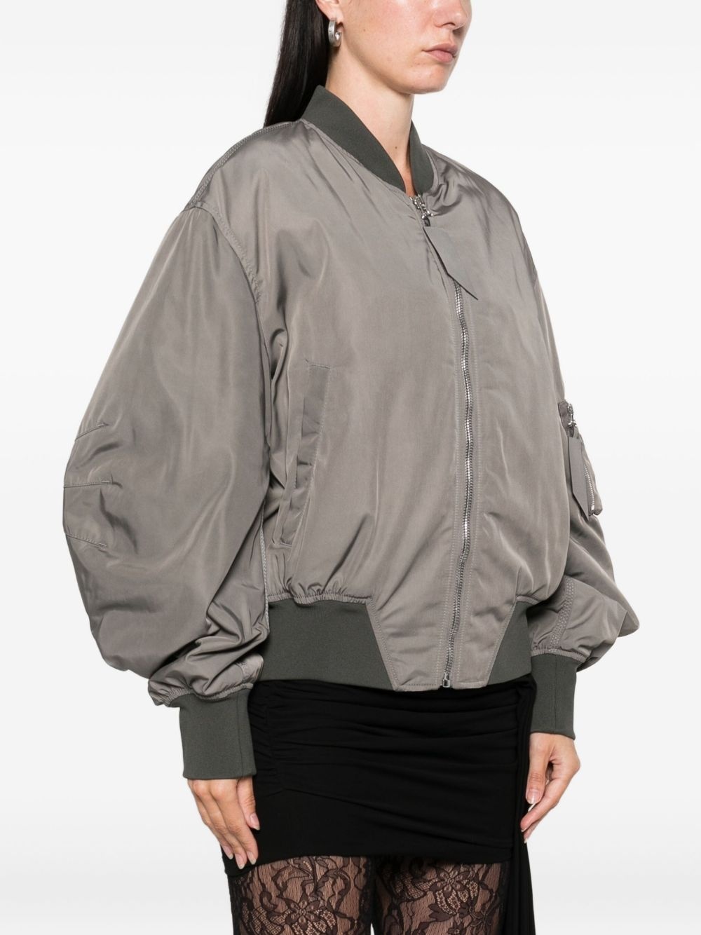 zip-fastening bomber jacket - 3