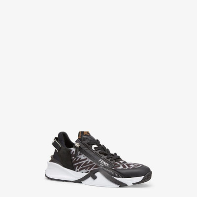 FENDI Black technical nylon low tops outlook