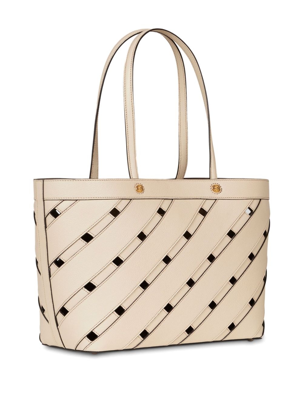medium woven leather bag - 4