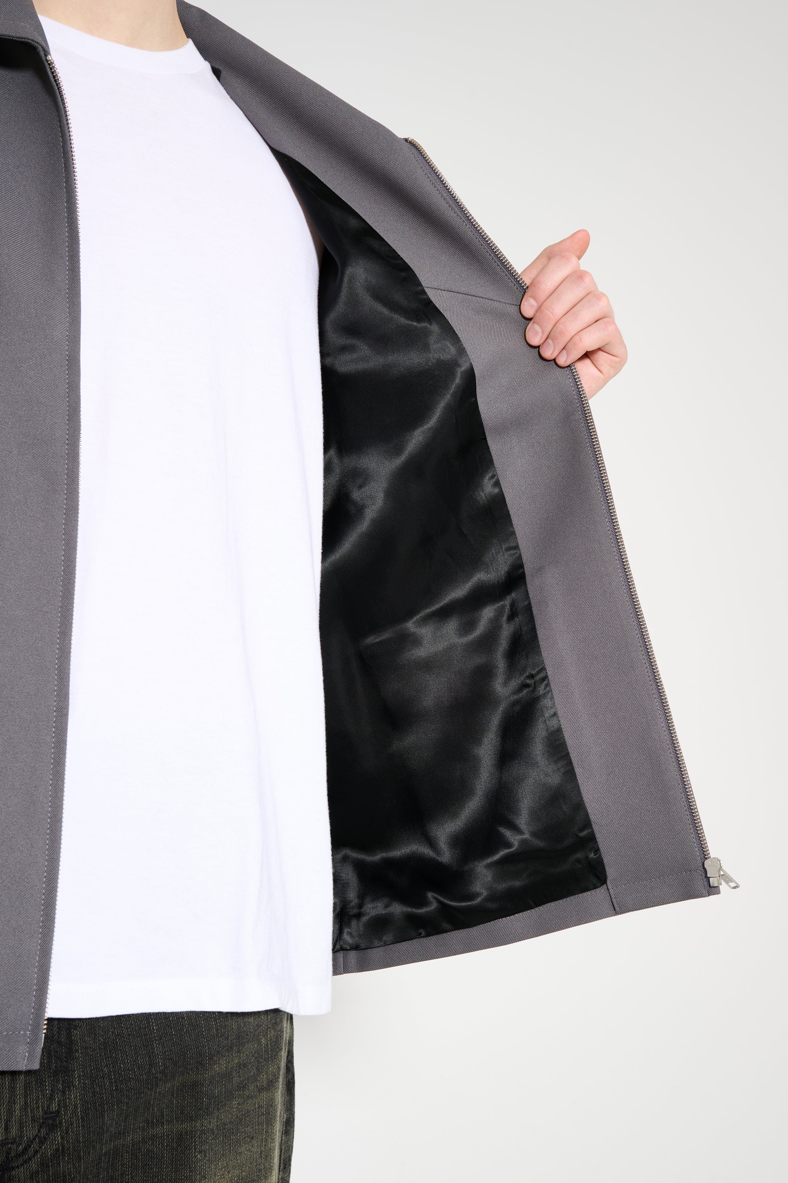 RANDOM IDENTITIES TWILL LONG JACKET GREY - 6