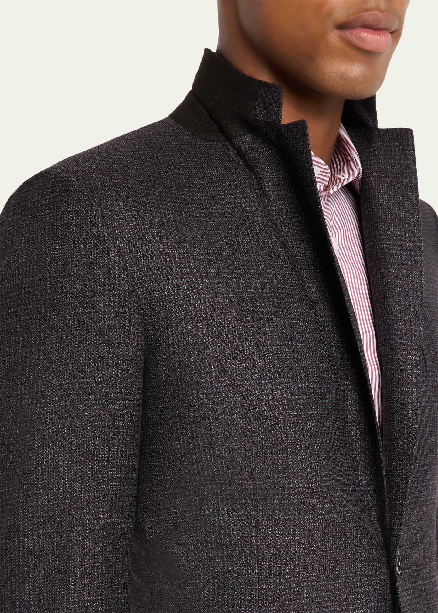 Men's Prince of Wales Wool Classic Fit Two-Piece Suit - 8