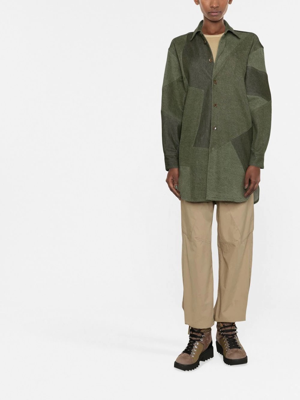 long-sleeved panelled shirt - 2
