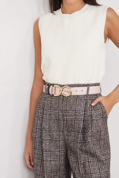 Dolce & Gabbana Reversible textured-leather belt outlook