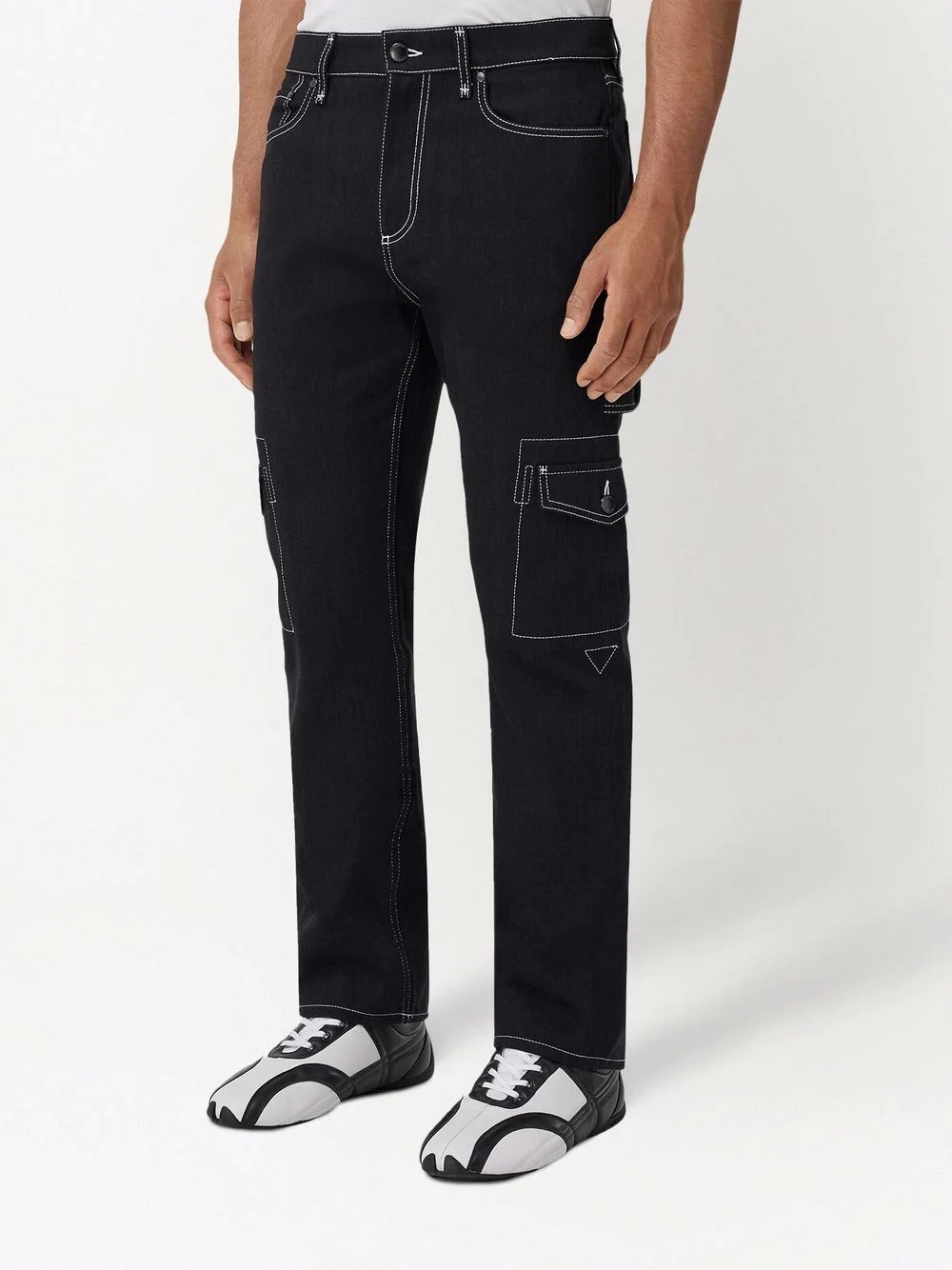 contrast-stitch straight-leg jeans - 3