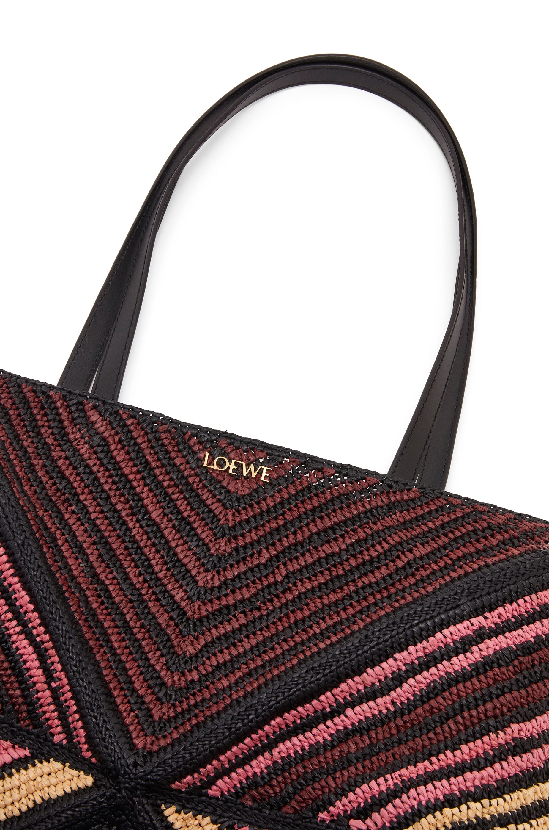 Puzzle Fold Tote in raffia - 10