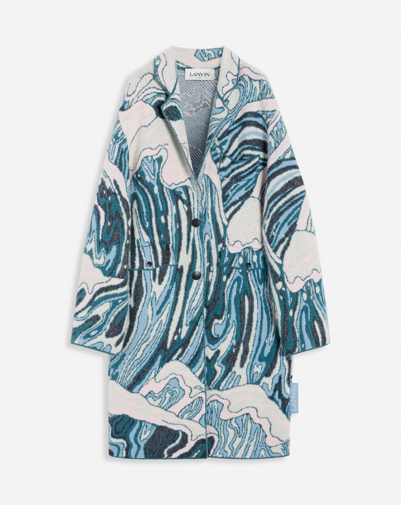 JACQUARD KNIT COAT - 1