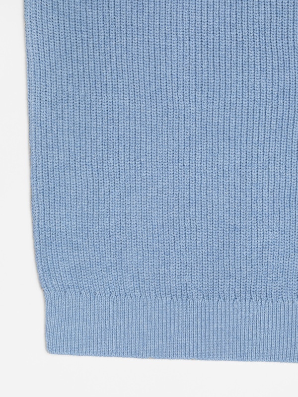 August Rib Cotton Sweater Bluemelange - 4