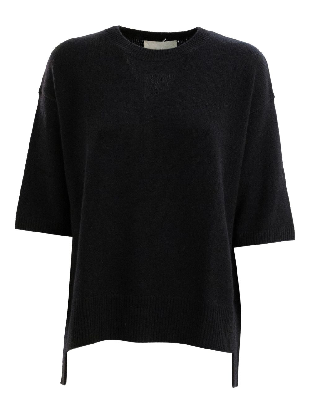 short-sleeve side-tie sweater - 1