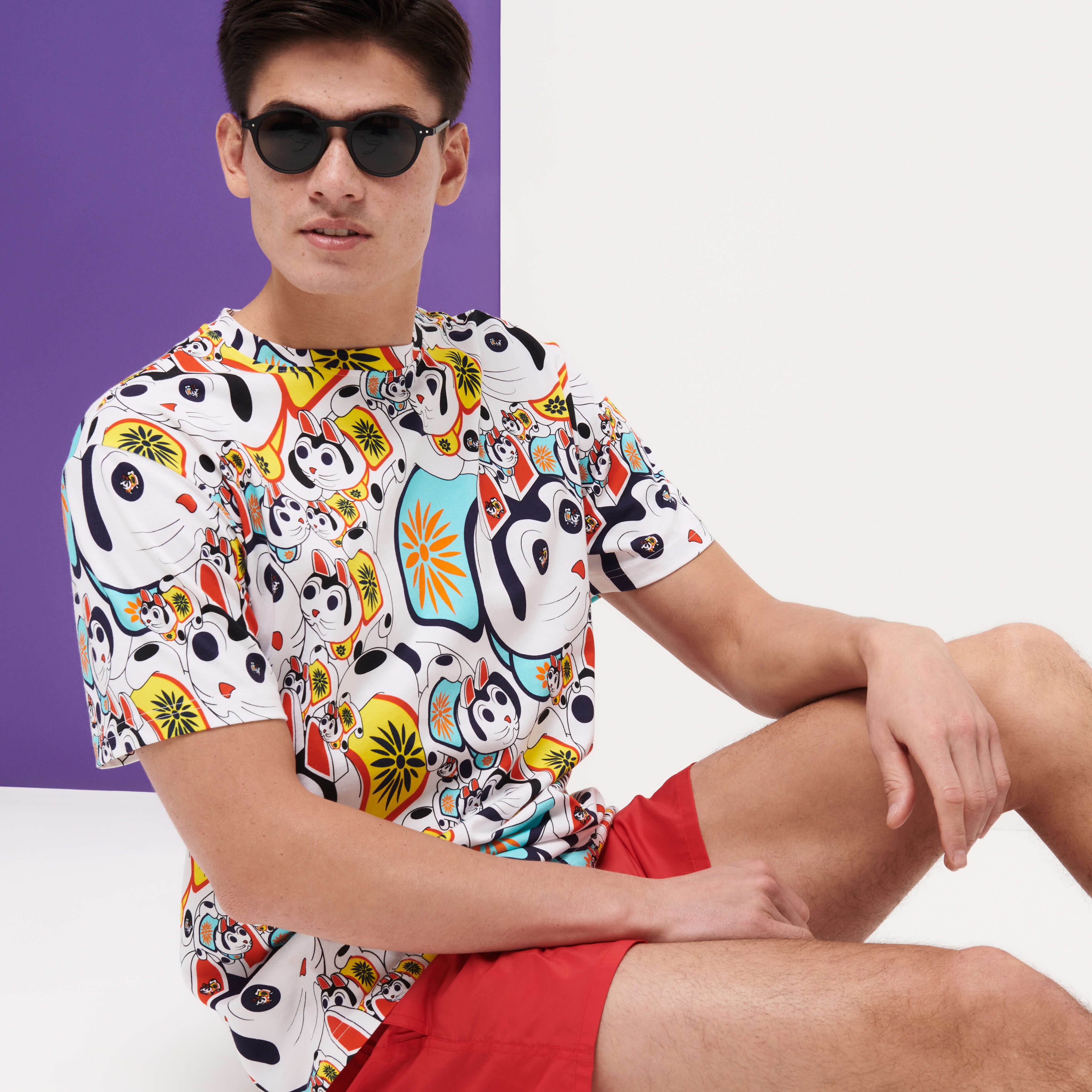 Men Cotton T-Shirt Maneki-neko - 7