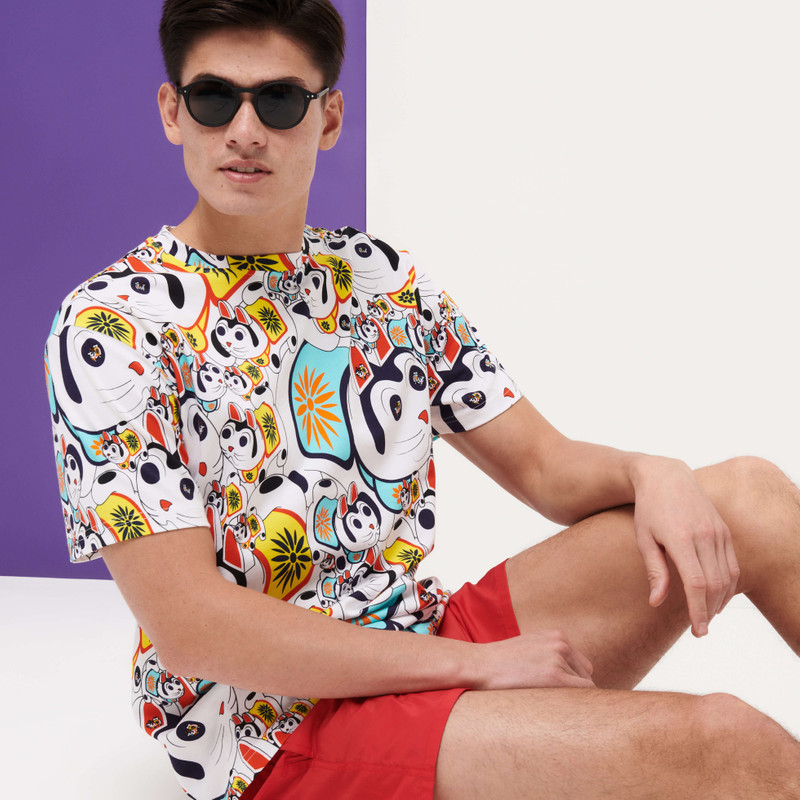 Men Cotton T-Shirt Maneki-neko 7