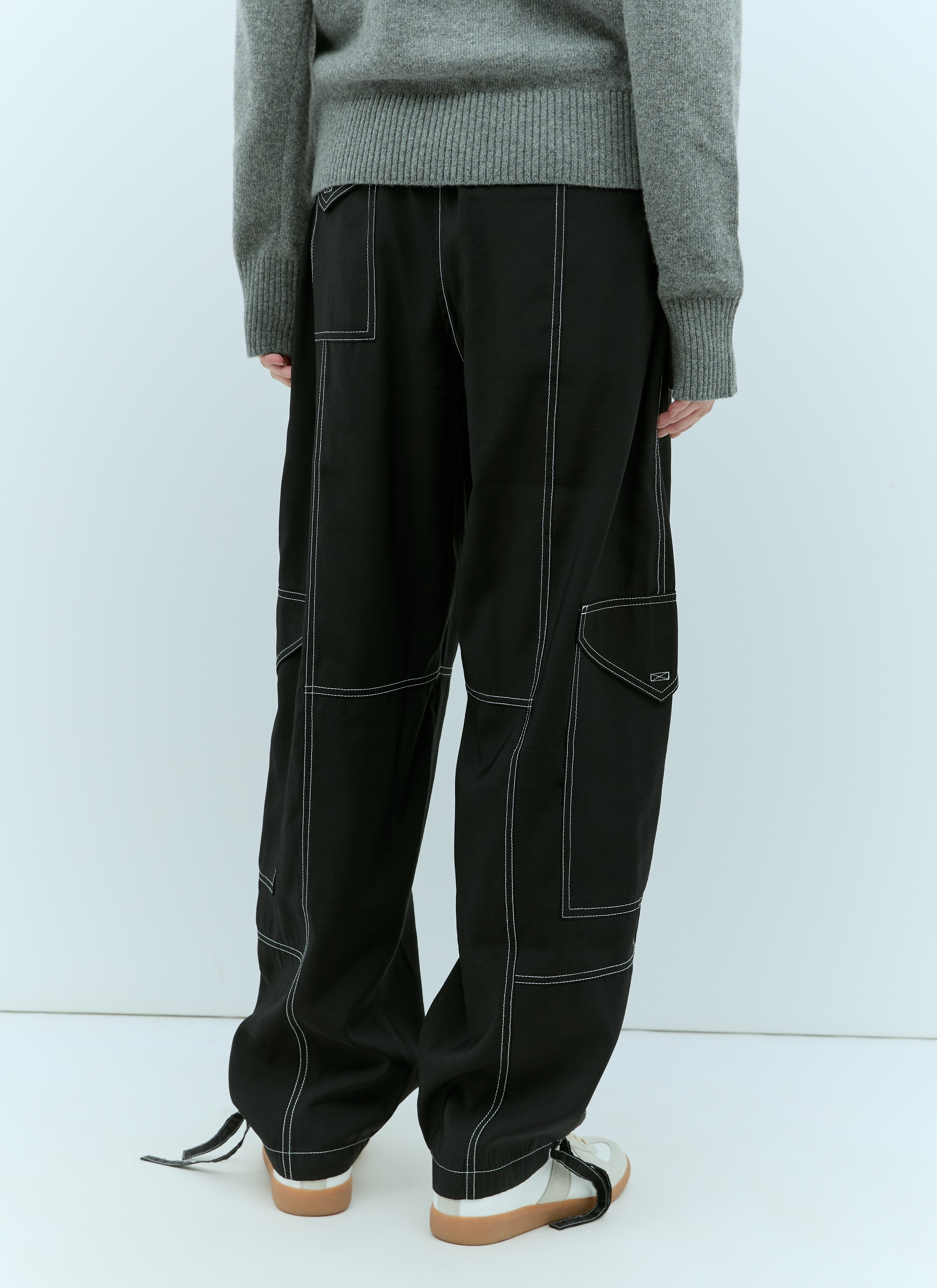 Ganni Women Light Slub Pocket Pants - 6