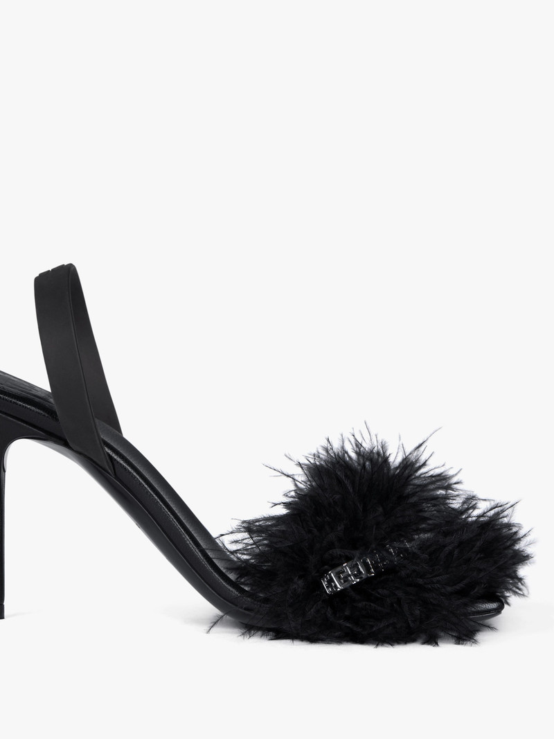 G WOVEN SANDALS IN FEATHERS AND LEATHER 5