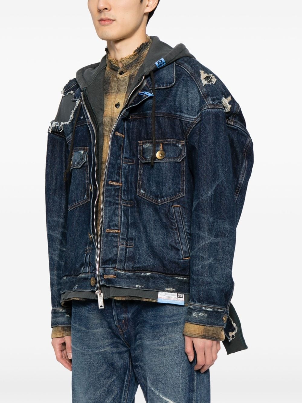 Mix layered denim jacket - 3
