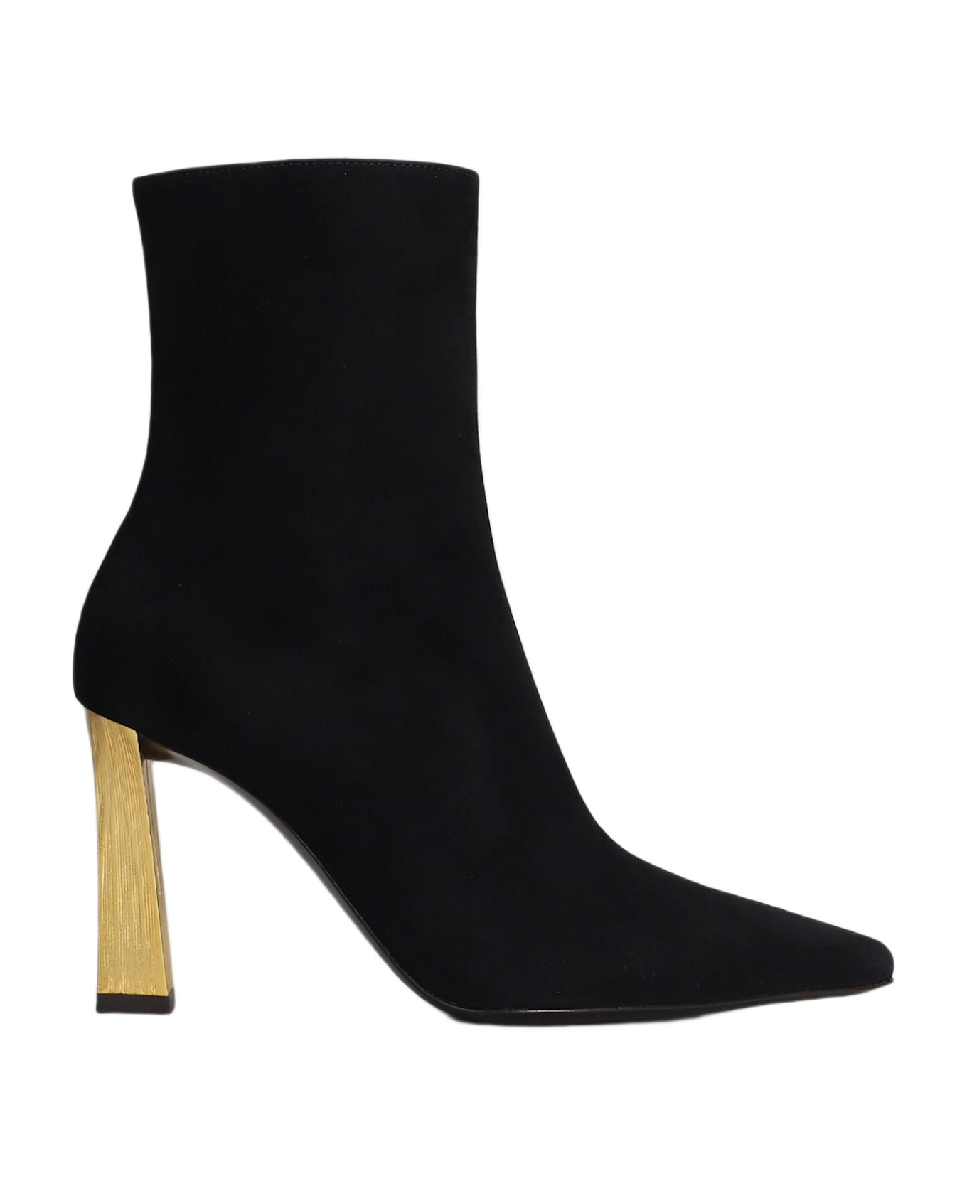 Brenda 90 Tr High Heels Ankle Boots In Black Leather - 1