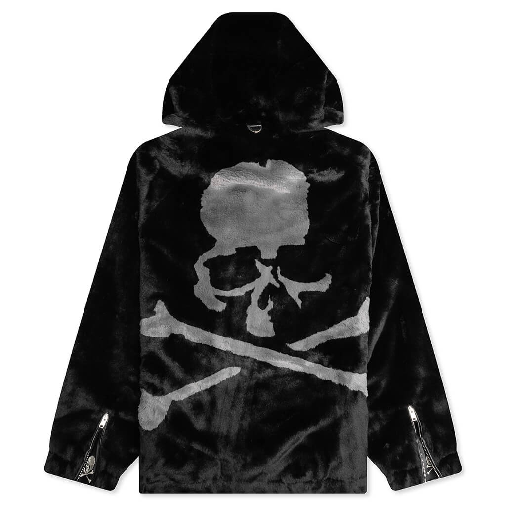 ACRYLIC WOVEN FULL ZIP JACKET - BLACK - 2