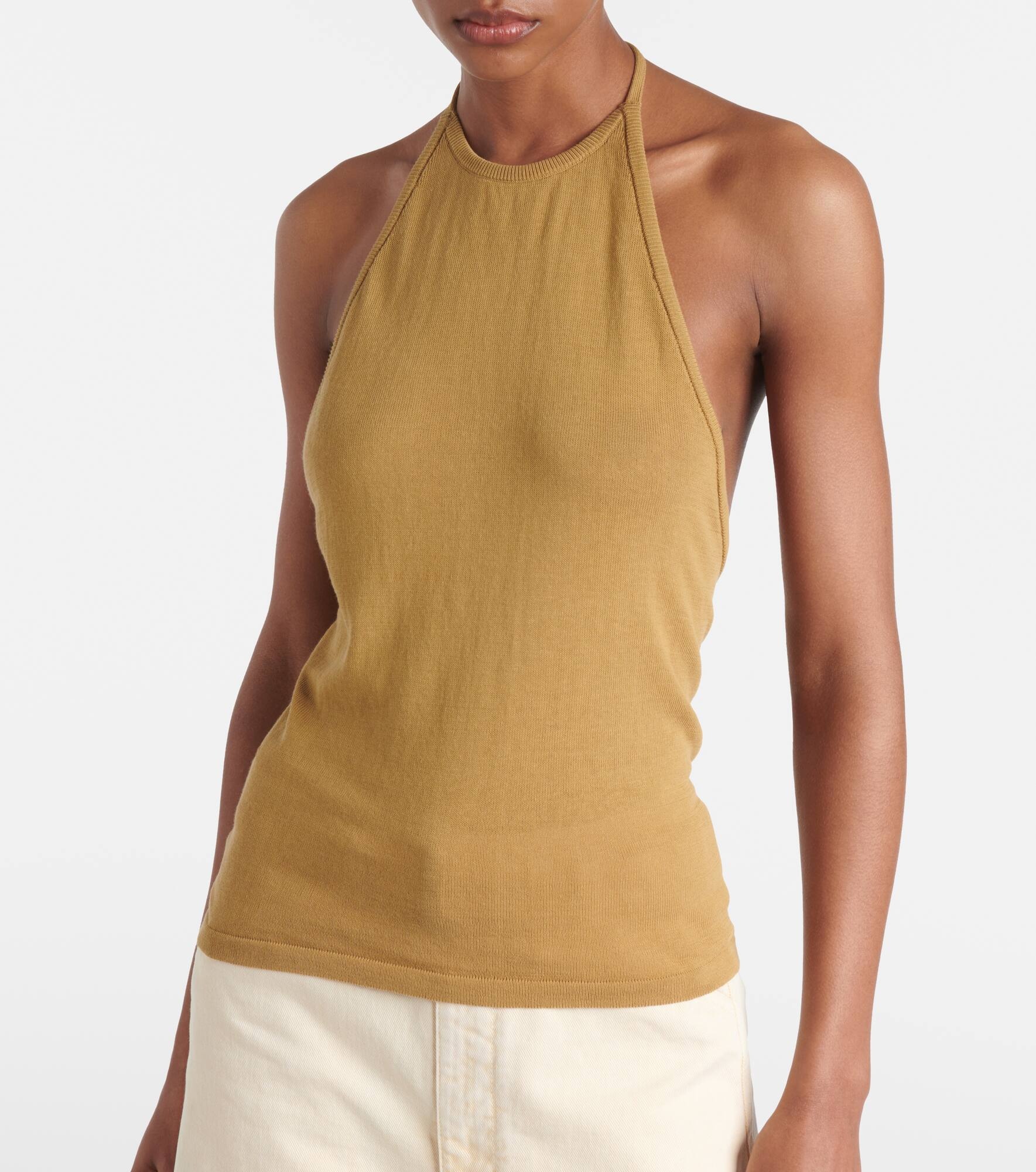 Knitted halterneck cotton top - 6