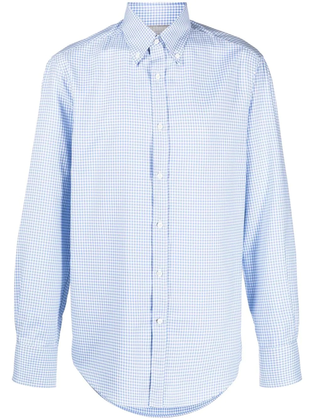 check-print button-down shirt - 1