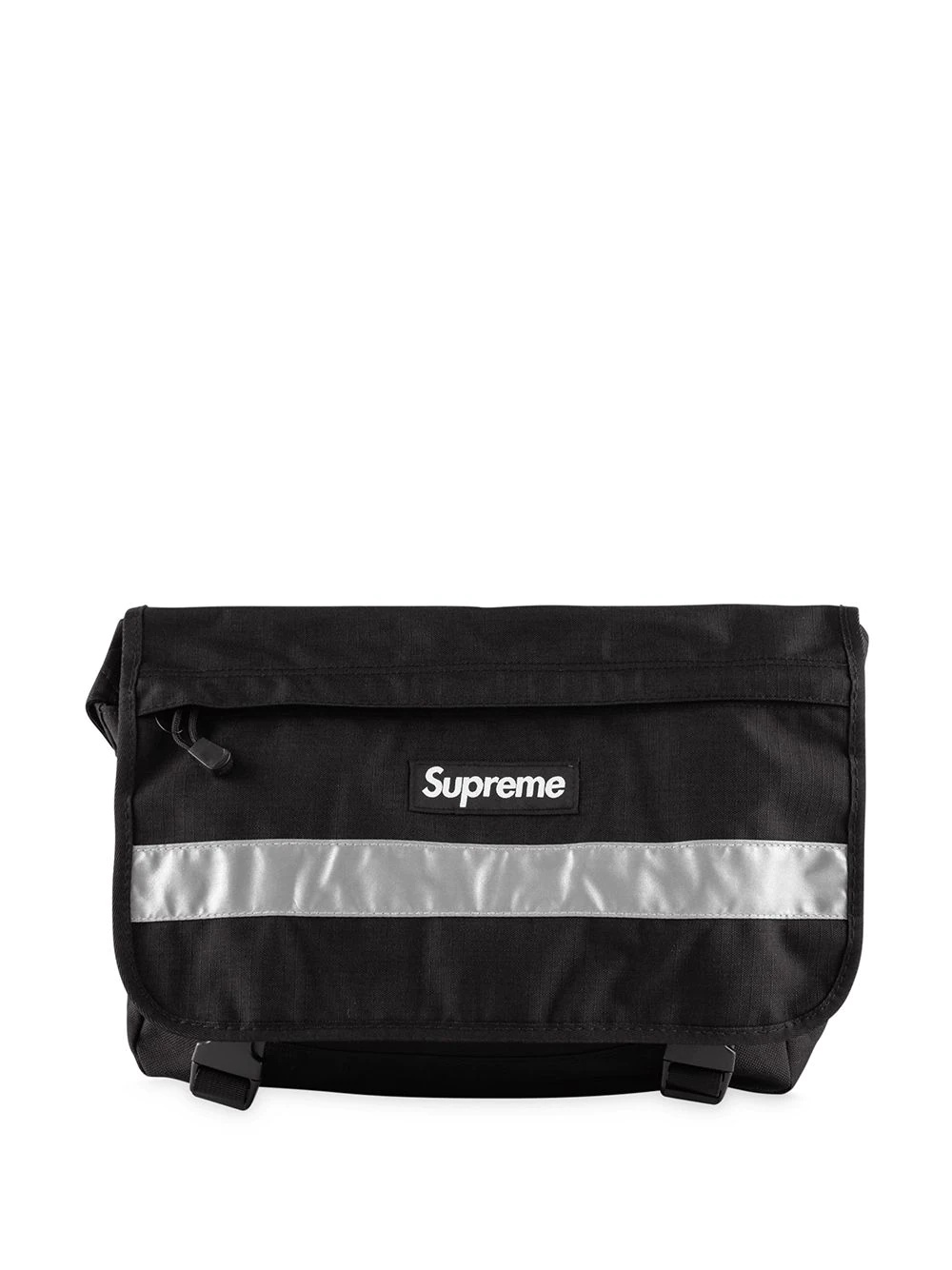 reflective logo messenger bag - 1