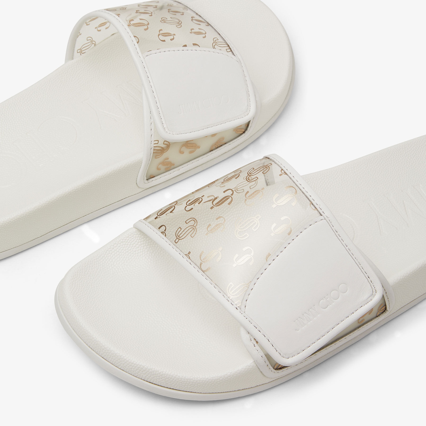 Fitz/F
Clear JC Plexi and White Leather Slides - 4
