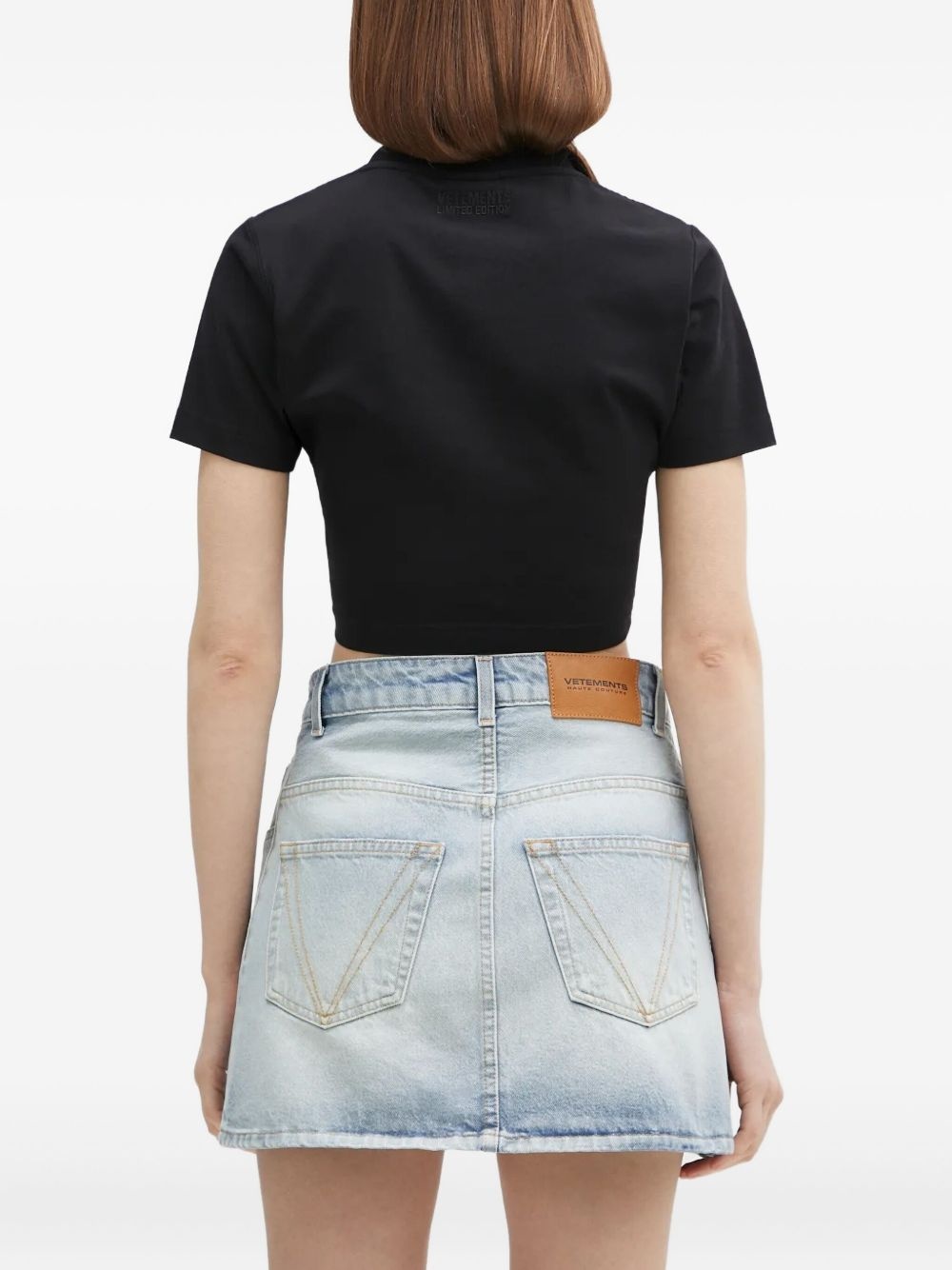 rhinestone-embellished cropped T-shirt - 4